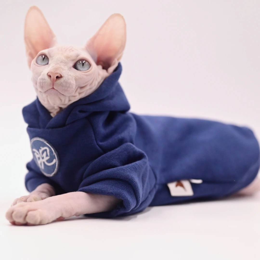 Sphynx Cat Clothes Thick Warm Fleece Winter Hairless Cat Clothes for Devon Rex, Cornish and Small Cats