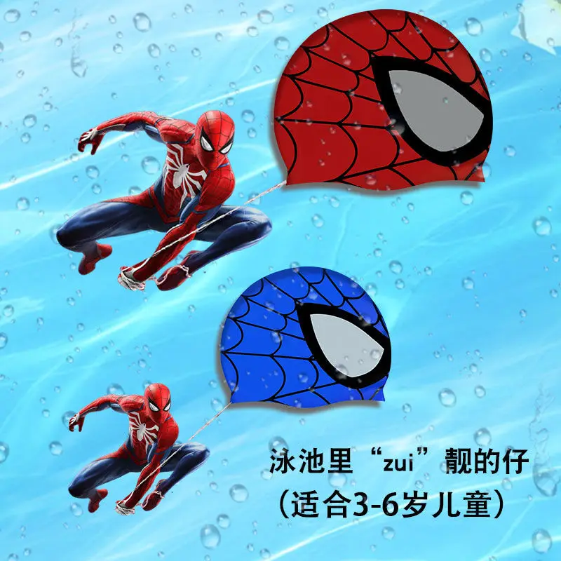 De Avengers 4-spiderman Leuke badmuts Gehoorbeschermer voor kinderen Waterdichte siliconen badmuts Comfortabel niet verstevigend hoofd