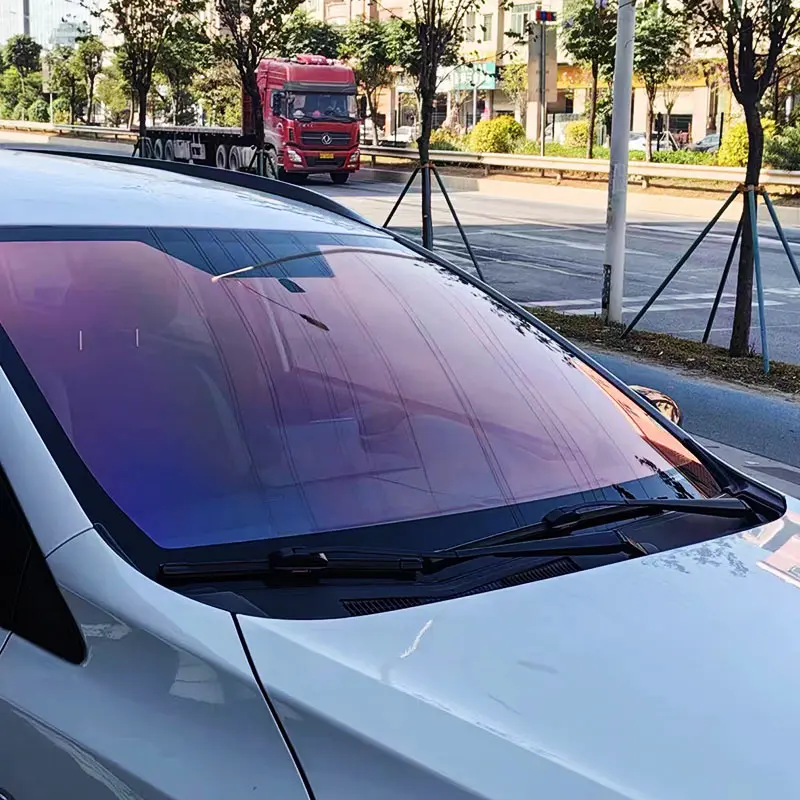 Sun Control Reflective Window Tint Film UV Protection Solar Glass Window Film Sunset Chameleon Tint VLT60%-85% PET Windshield