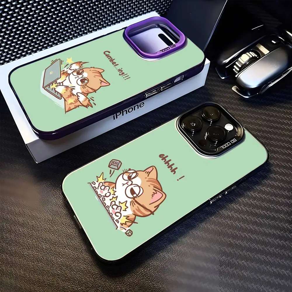 

Daily Life of a Kitten Phone Case For iPhone 16,15,14,13,12,11,Mini,Pro,MAX Purple Matte Shockproof Cover