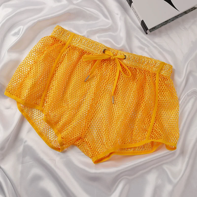 Loszittende heren Aro shorts mesh boxershorts doorschijnend ademend ondergoed sexy huisbroek