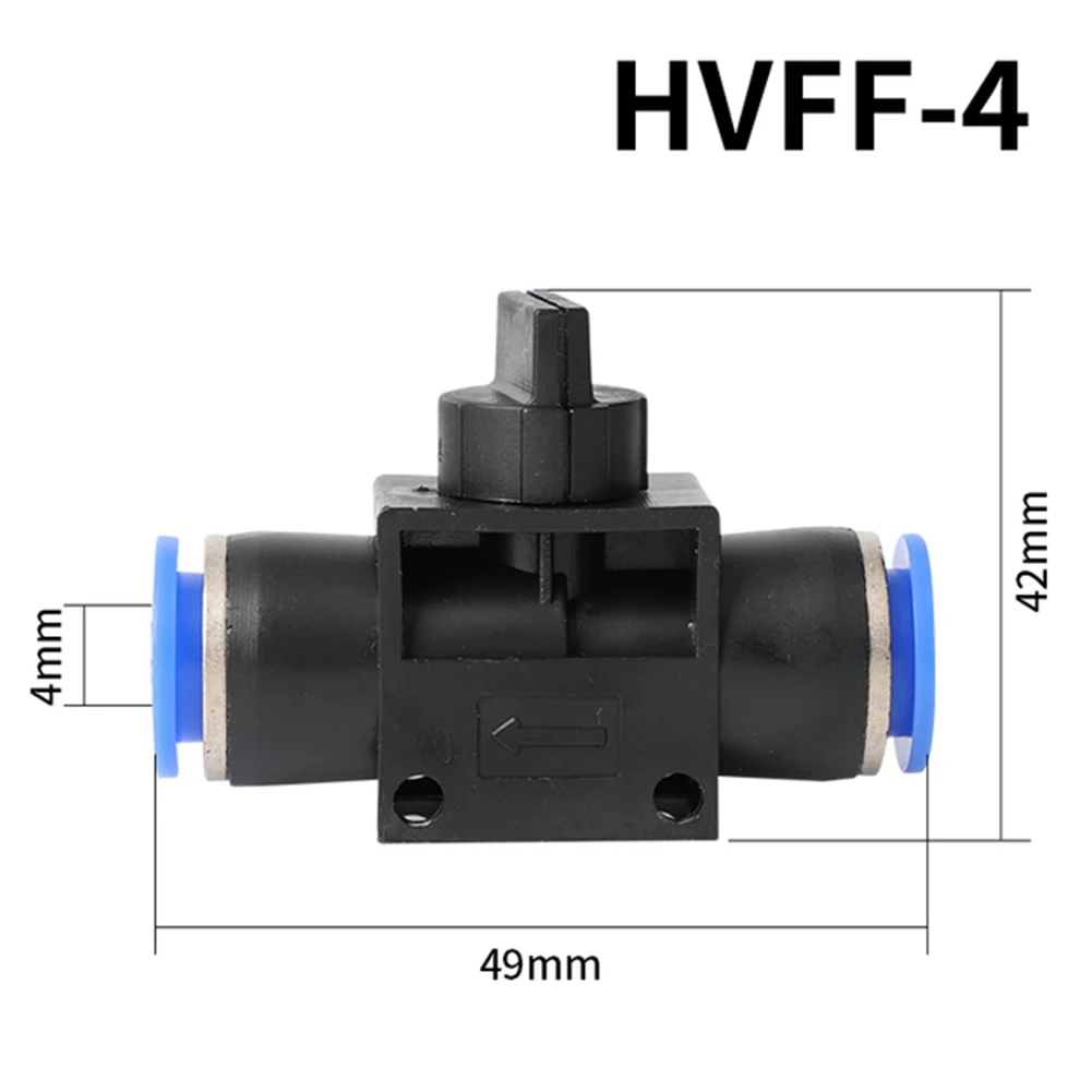 1 Pcs Quick Fitting HVFF-4/6/8/10/12 Hand Valve 0~60C Industrial Mechanical Equipment Mining Enterprises Plastic