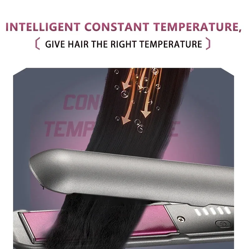 Kemei Ceramic Flat Iron Professional for Less Frizz Hair Straightener Smooth Finish Floating Plates Styling Tool Quick Heat Up