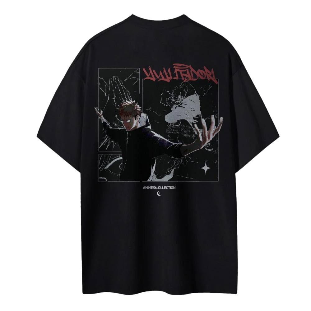 Horror Technology Men's Printed T-Shirt Fashion New Trend Short Sleeve Pure Cotton Shoulder Japanese Style Crew Neck Pullover
