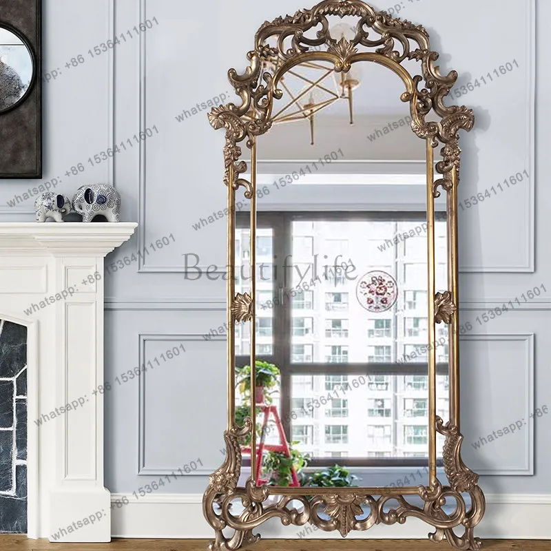 Full-length mirror Full-body floor mirror Art mirror Customized shape American square