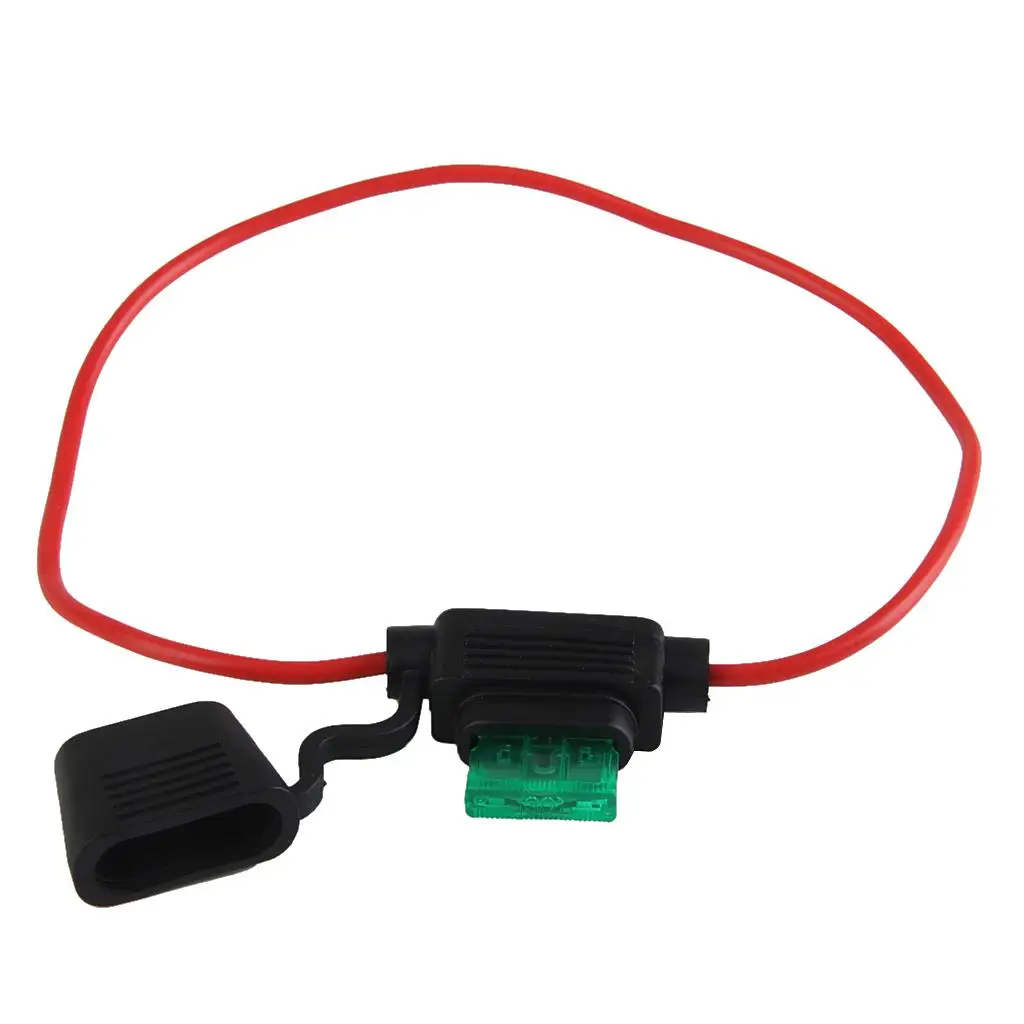 In Line Standard Blade Fuse Holder Splash Proof for 12V 30A Fuses Car Bike