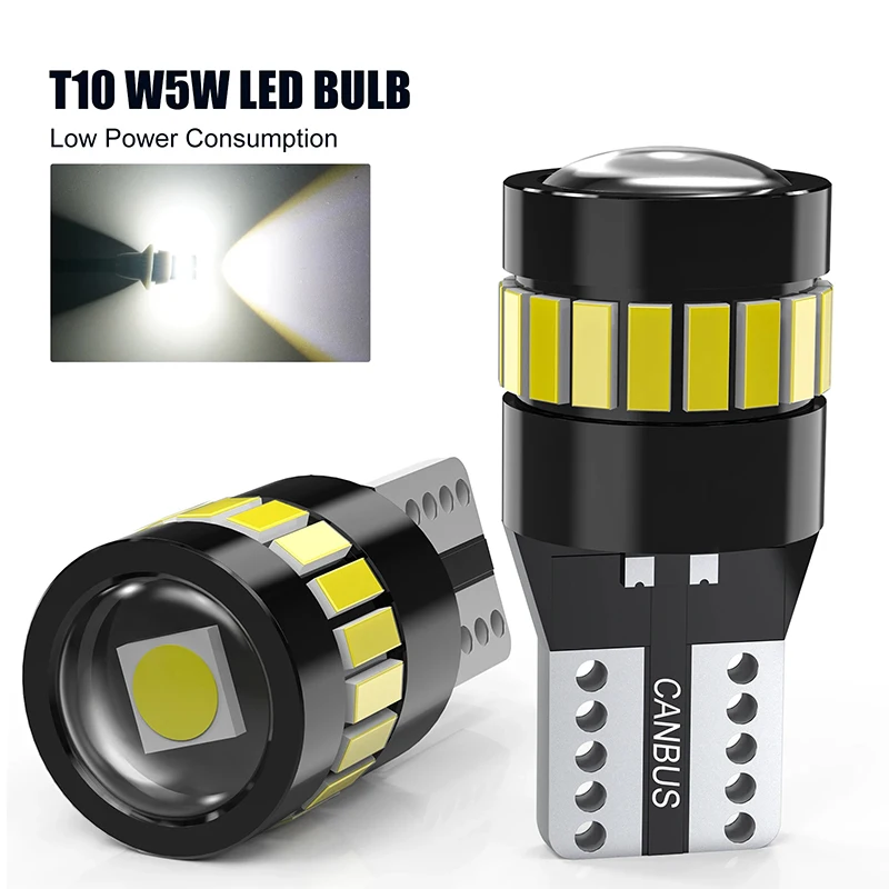 2PCS T10 W5W LED Canbus 168 194 12V 18SMD 6000K Bulbs Auto License Plate Lamp Dome Read Light Width Clearance Turn Signal Lights