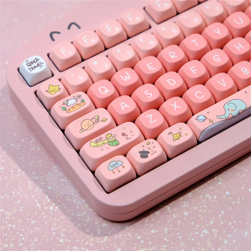 129 chave príncipe keycap moa perfil corante sublimação keycap conjunto se encaixa mx switch 61/64/68/75/86/98/104 teclado mecânico gk75