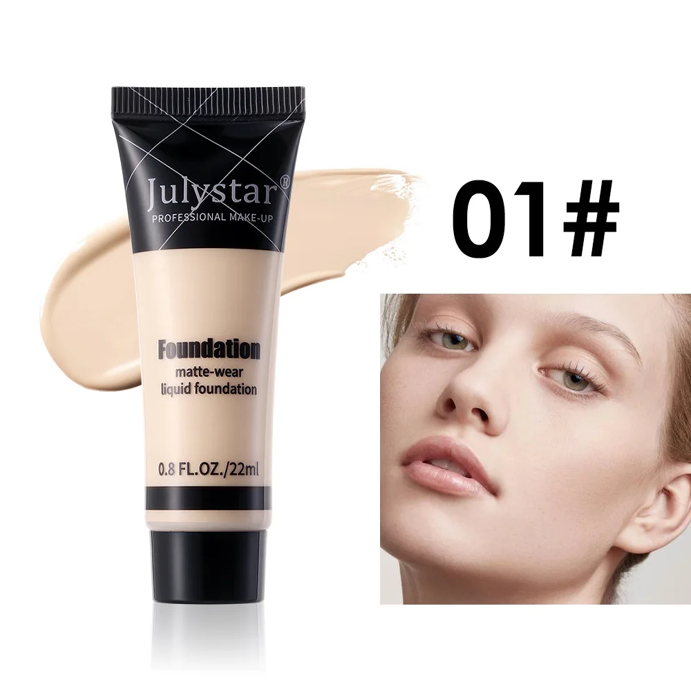 Full Coverage Concealer Foundation Makeup Base Long-Lasting Oil Control & Waterproof Liquid Foundation Matte Finish Sweat-Proof
