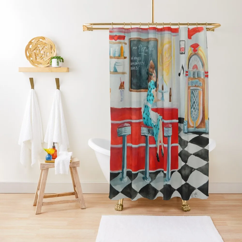 

Diner Shower Curtain Bathroom Shower Set Waterproof Shower And Anti-Mold Luxury Bathroom Curtain