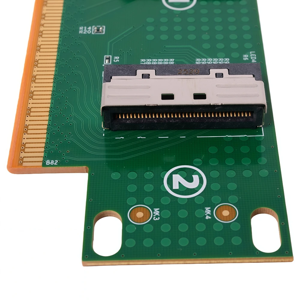 PCle 5.0 MCIO X16 X8 X4 Adapter Card Independent External Expansion Backplane for GPU Network with Full / Half Height Baffle