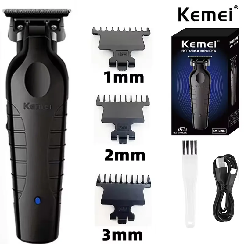 Kemei KM-2299 Heren Tondeuse Professionele Elektrische Tondeuse USB Oplaadbare Kapper Trimmer Elektrische Tondeuse voor Heren