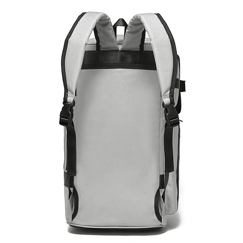 حقيبة ظهر 3 في 1 للسفر سعة 45 لترًا، حقائب رياضية كبيرة مقاومة للماء للصالة الرياضية، حقيبة من القماش الخشن مع حجرة للأحذية وجيب مبلل