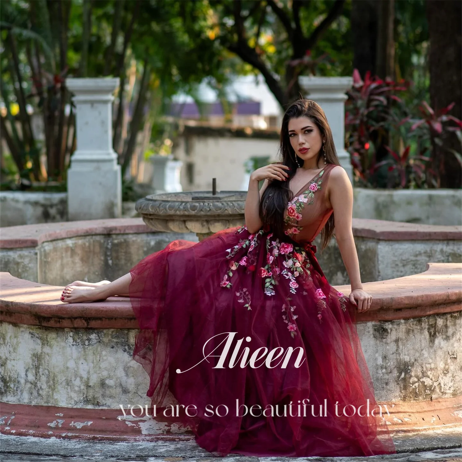 Aileen Flowers Prom Dresses 2025 Woman فساتين سهرة New in Dresses for Special Occasions Customized Transparent Evening