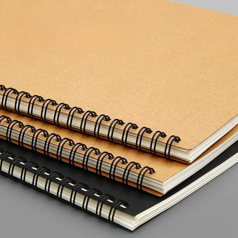 A5 B5 โน้ตบุ๊ค 120 หน้าเกลียวหนังสือไดอารี่กระดาษคราฟท์ปกแนวนอน Notepad เครื่องเขียนอุปกรณ์สํานักงานโรงเรียน