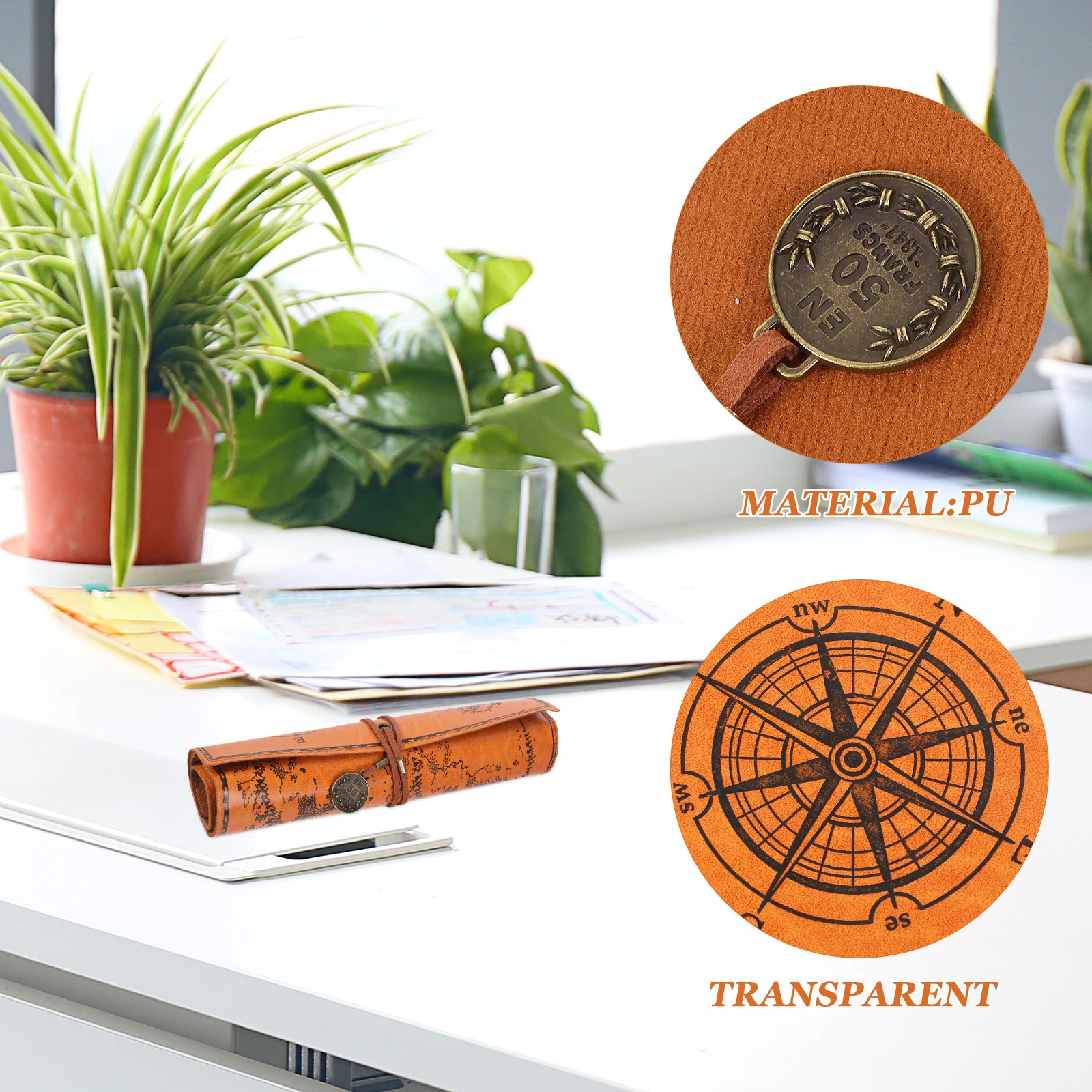 

Pencil Bag Stationery Box School Simple Supply Pouch Pu Kawaii Stationary Organizer