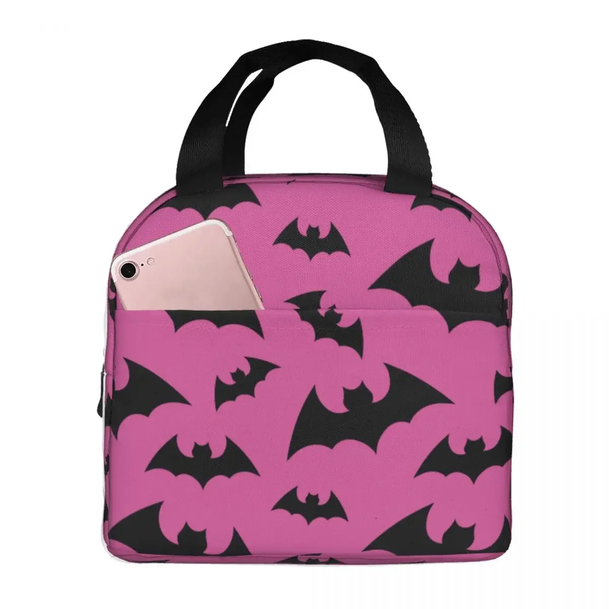 Lunchtassen Voor Vrouwen Kinderen Vleermuizen Happy Halloween Geïsoleerde Koeltas Draagbaar Picknickwerk Oxford Lunchbox Voedselopbergzakken