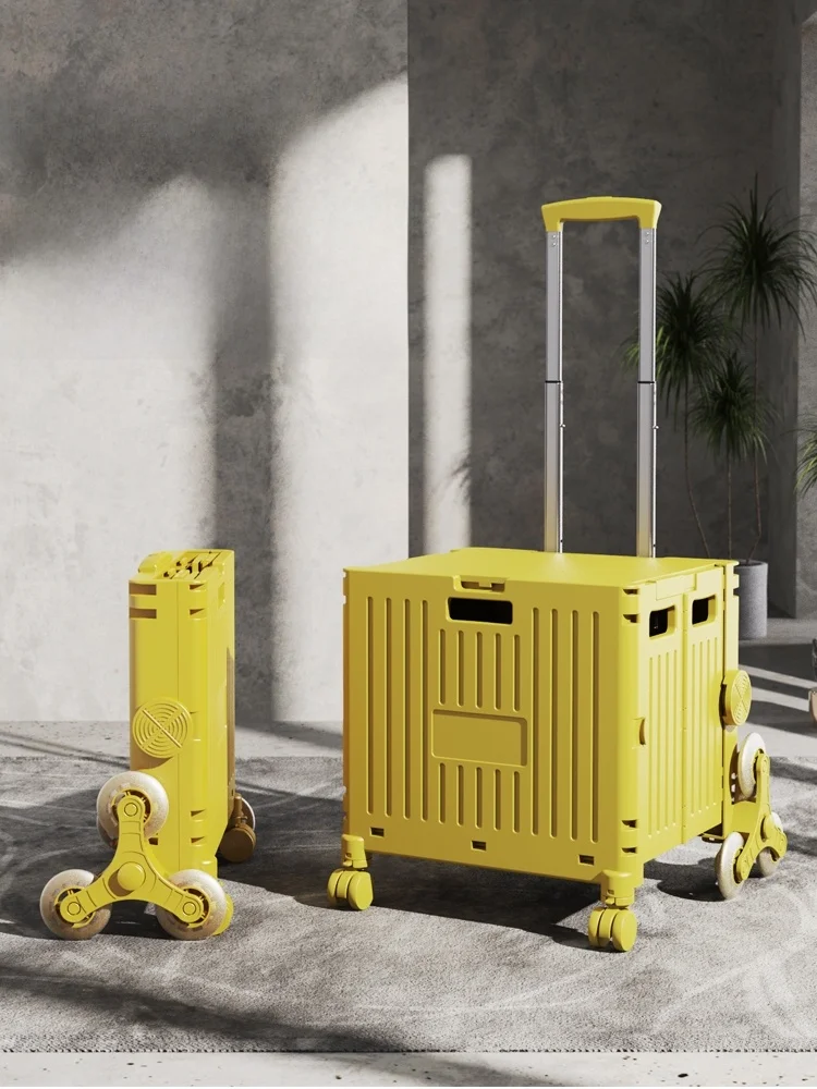 

Portable Folding Lightweight Shopping Cart Camping Goods Pulling Handcart Vegetable Buying Truck Retractable Handle Dolly