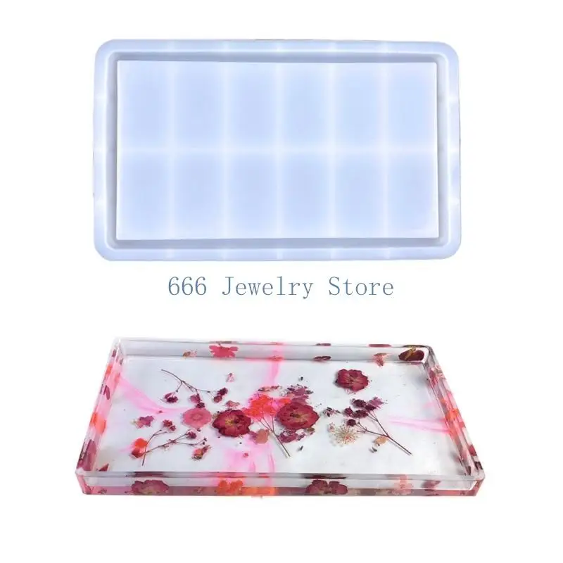 قالب سيليكون F2TD DIY لعلاج راتنج حاوية علبة مستطيل