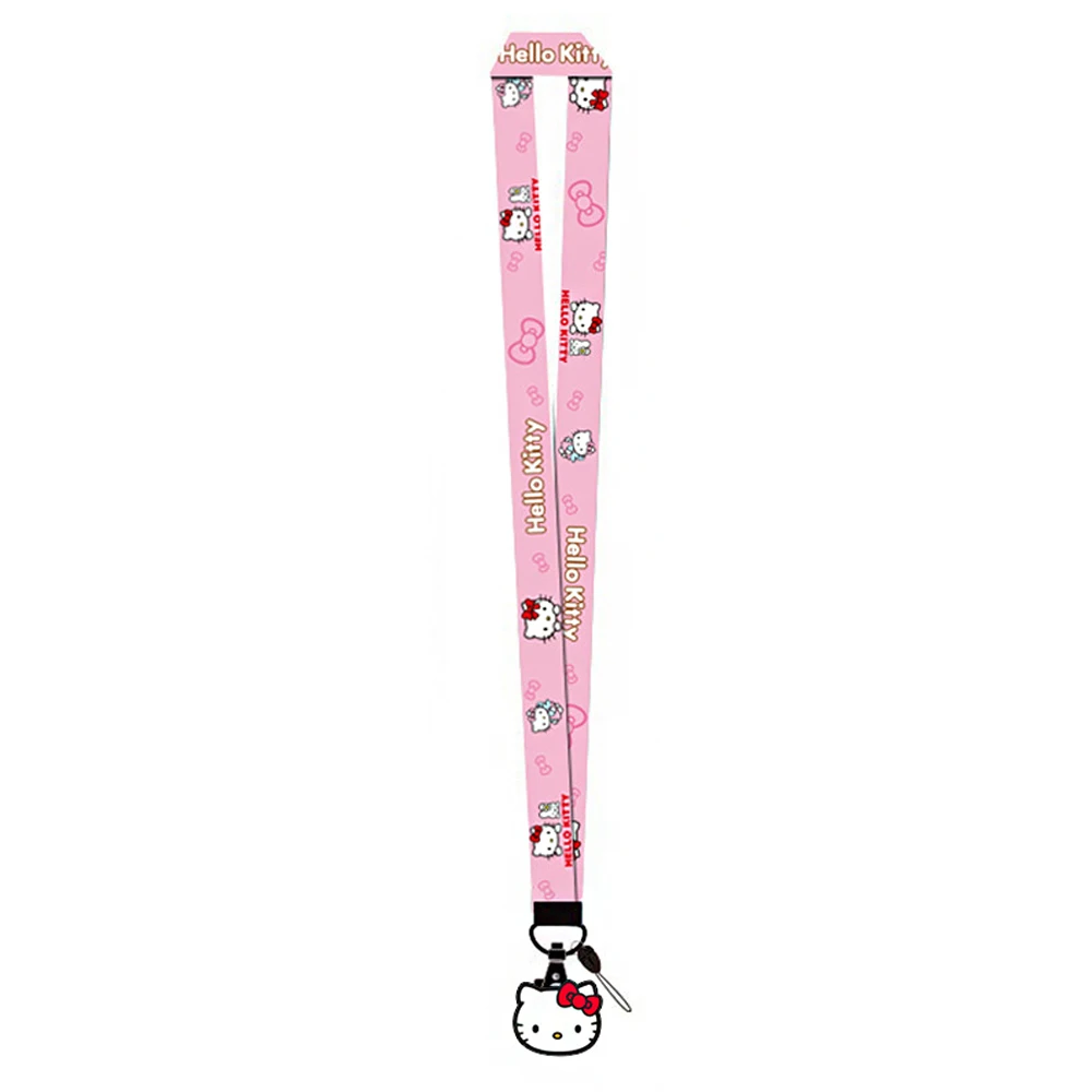 MINISO-Correa de cuello con cordón de Hello Kitty, Sanrio Cinnamoroll Melody, insignia de dibujos animados, llavero para colgante, llavero de