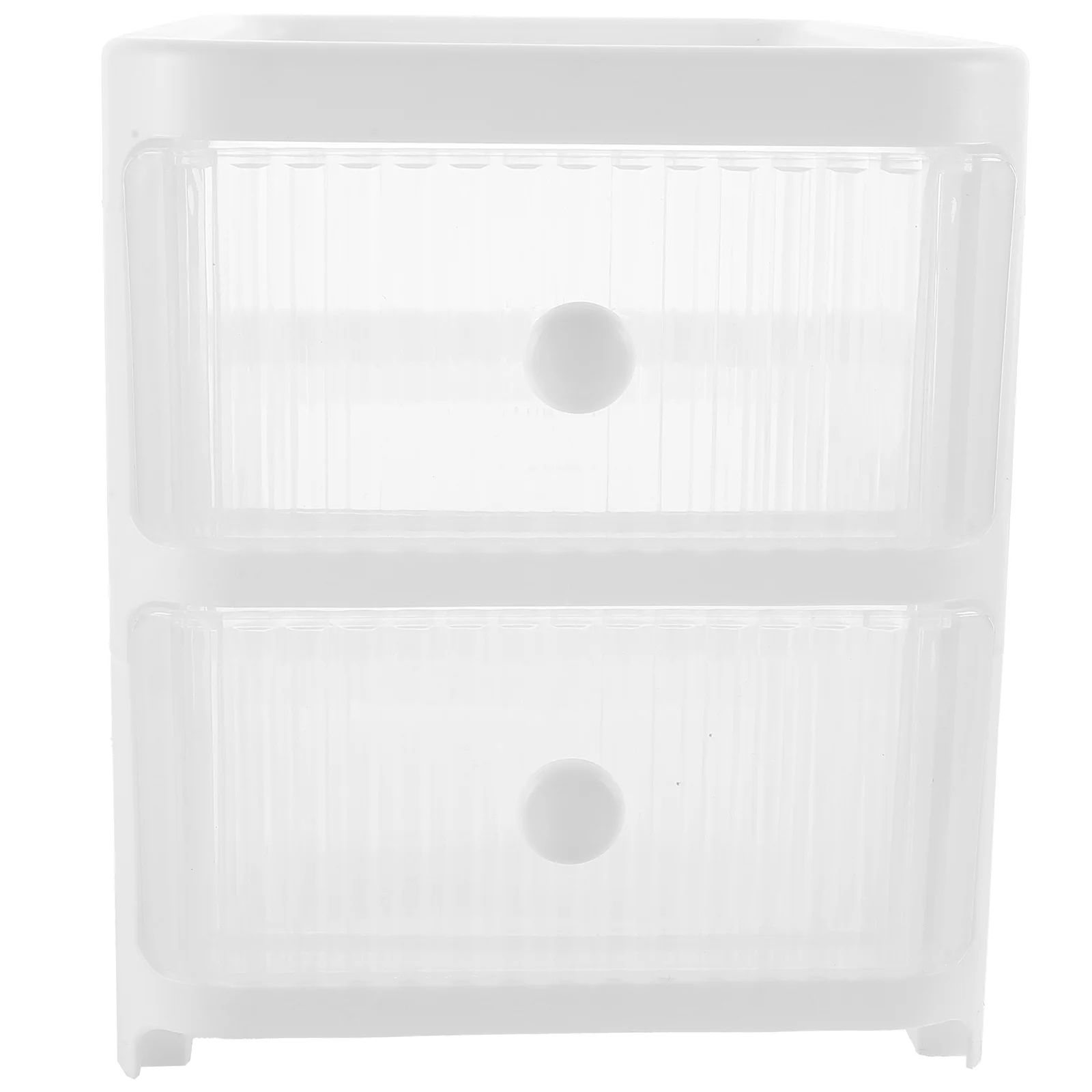 Transparent Drawer-type Desktop Miscellaneous Jewelry Storage Box (white 2 Layers) Office Case Shelves