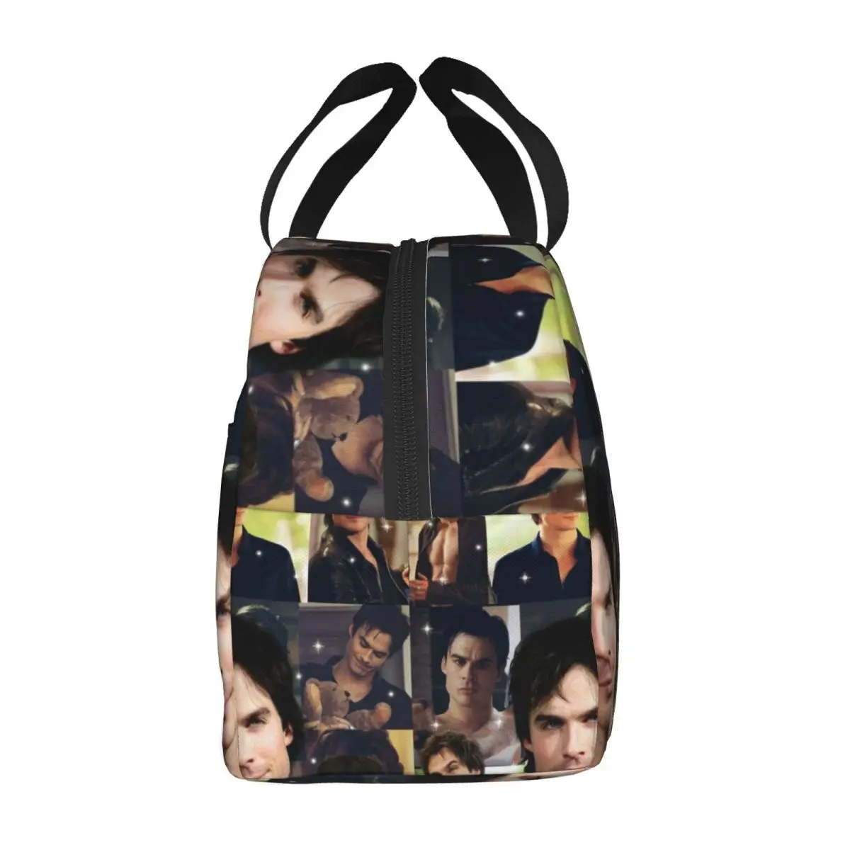 Custom Damon Salvatore The Vampire Diaries TV Show Lunch Bag Men Women Cooler Thermal Insulated Lunch Box for Student School