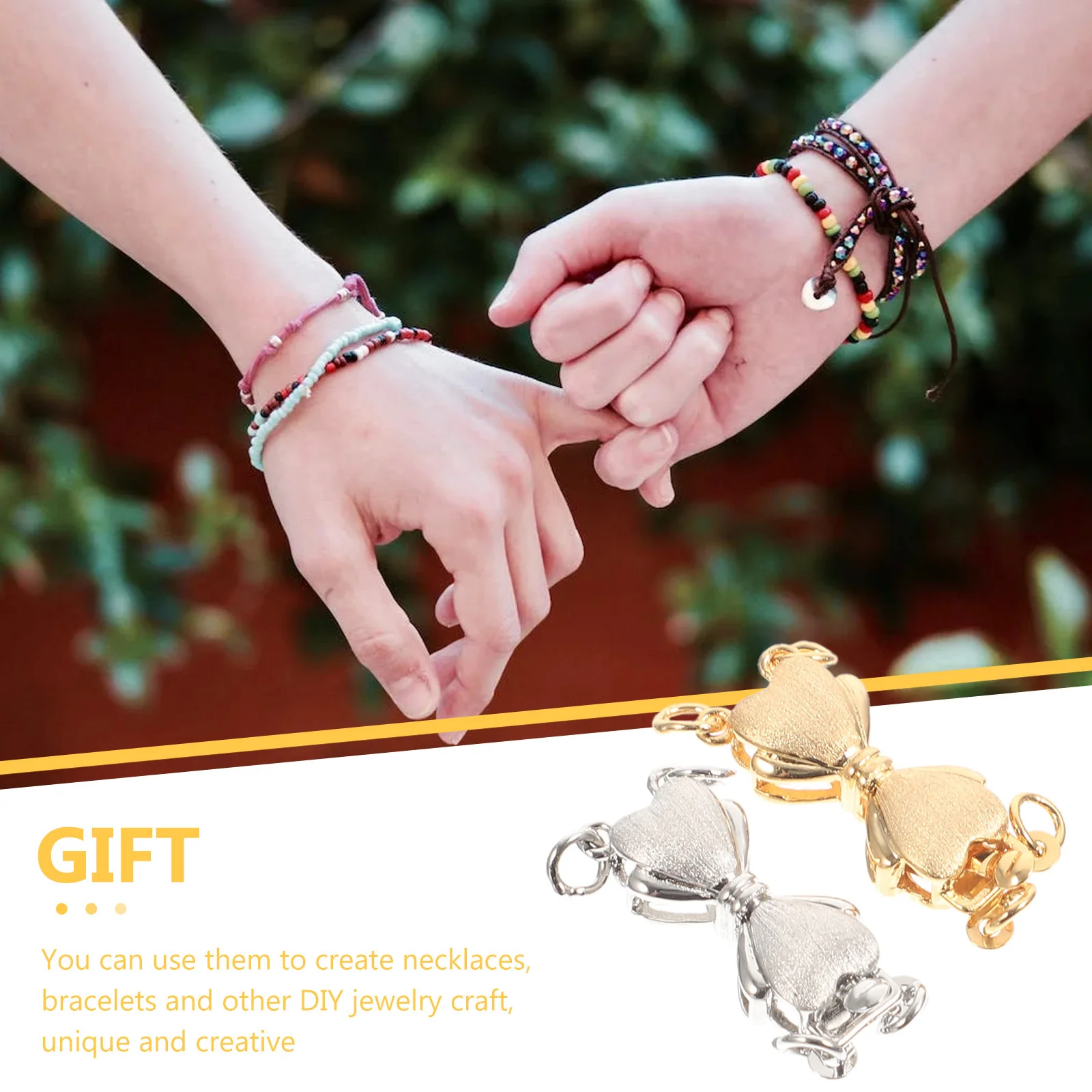 

2pcs Pearl Necklace Clasps Buckle Jewelry Clasp Connector For Diy Bracelet Decor Metal Locking Closure Converter Extender