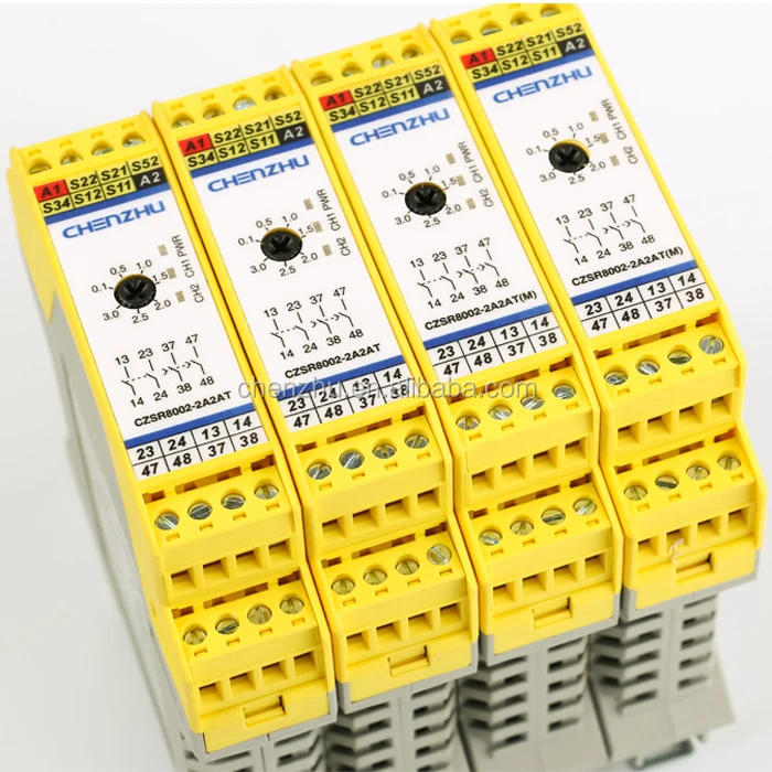 CZSR8002-2A2AT(M)  E-Stop button safety relay 2NO+2NO(t) | Monitored Manual Reset CHENZHU