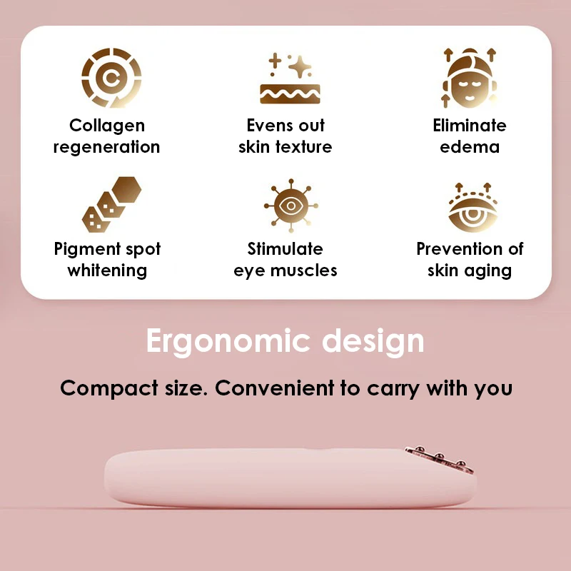 Vibración 45 ℃   Pluma masajeadora de ojos eléctrica, cara delgada, antibolsa, arrugas, radiofrecuencia, cuidado de belleza, elimina las ojeras negras