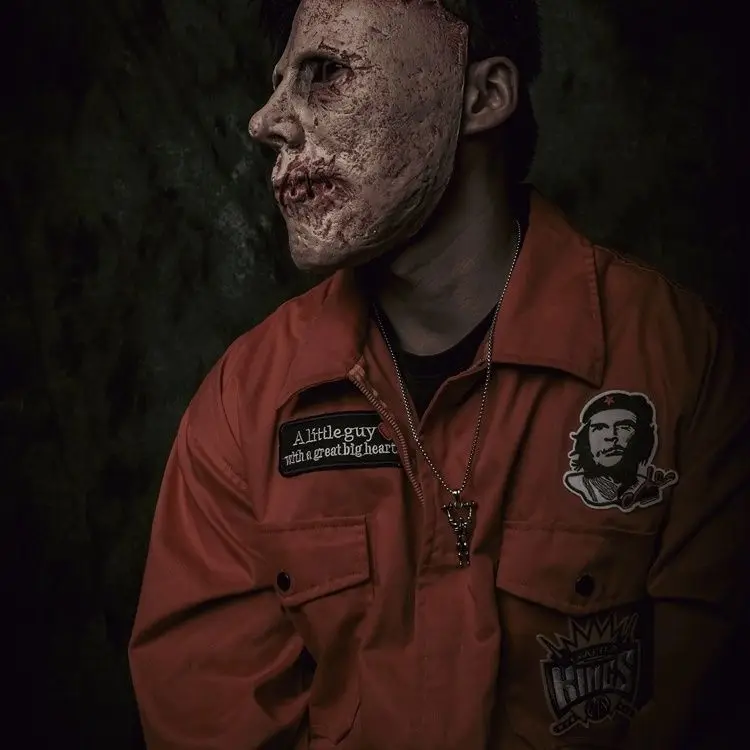 Full face latex complete head mask sap Chainsaw Horror V-shaped Hatred Halloween Concert Annual meeting