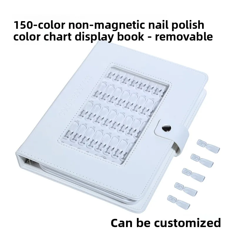 New 150 Colors Nail Swatch Book, Detachable Non-magnetic Display Board, Nail Tip Color Chart Storage Book Tool
