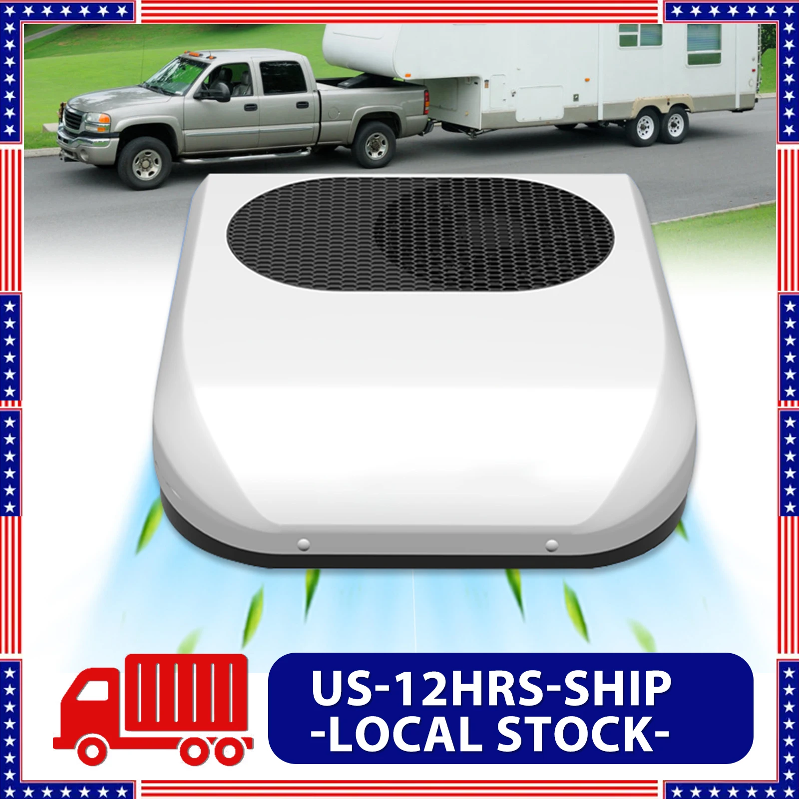 Treeligo 12V Air Conditioner Motorhome Air Conditioning Rooftop Refrigeration System for Boats Trucks RVs Construction Vehicles