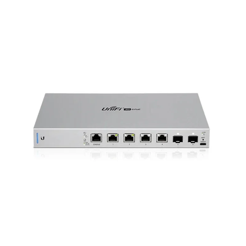 Ubiquiti US-XG-6POE 10 GbE PoE Switch 170W, SFP+Gen1, 4x1/2.5/5/10 GbE PoE++ Ports, 2x10G SFP+ Ports, Layer 3 Switching, 2xDC