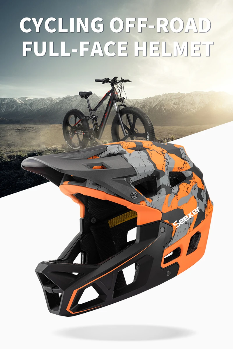 UMUSEEKER Tarnfarbener Vollgesichts-Mountainbike-Helm Offroad-Reitschutzhelm Downhill Outdoor-Sport Schutzausrüstung – Detail 1