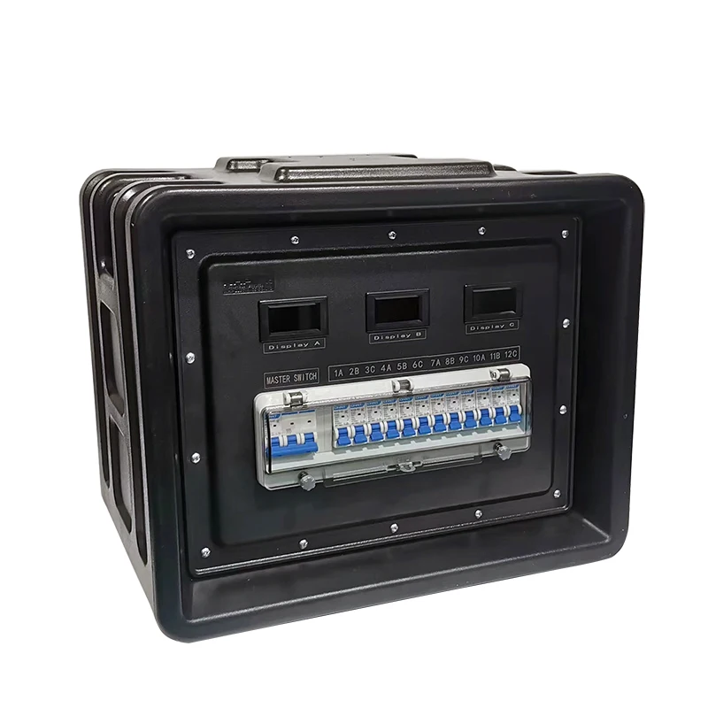 

Outdoor Waterproof Power Distribution Box 63A 5PIN Input 12 Road 16A Output Aluminium AC 12 Road 16A Waterproof Output Power