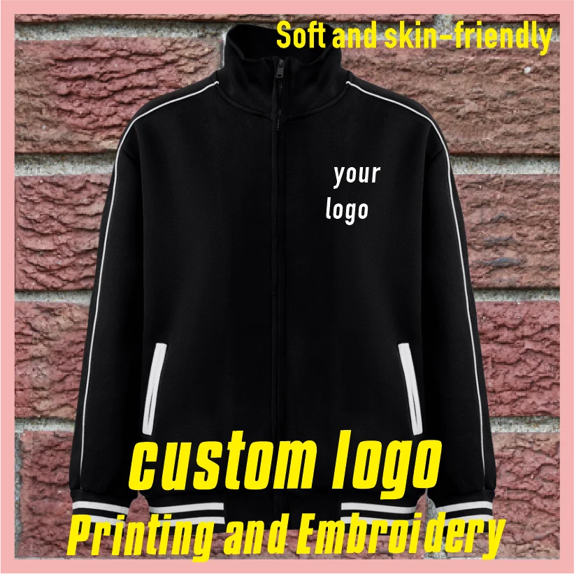 

Cotton flight jacket jacket, customizable with printable logo embroidery, men's and women's universal zipper workwear