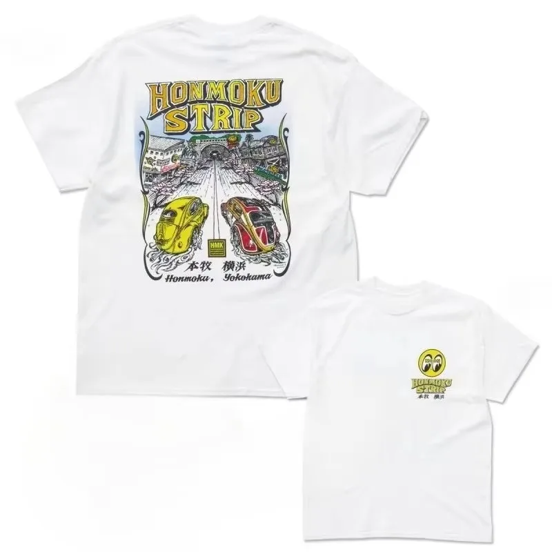 Retro JDM Classic Car Mooneyes Vintage Hot Rod Retro Car Culture Brand Graphic T-Shirt Cotton Men Women Streetwear Tee