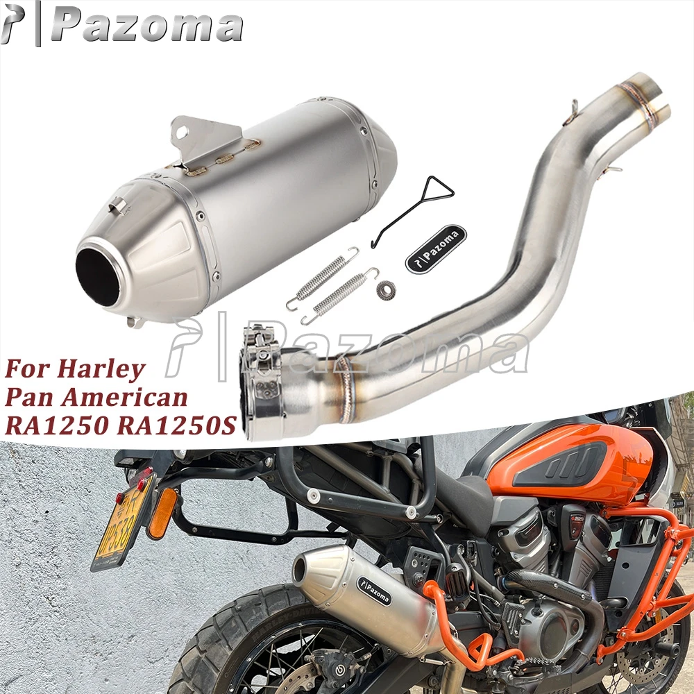 

Motorcycle Slip on Exhaust System For Harley Pan America 1250 RA1250 Special RA1250S CVO RA1250SE 304 Stainless Steel Muffler