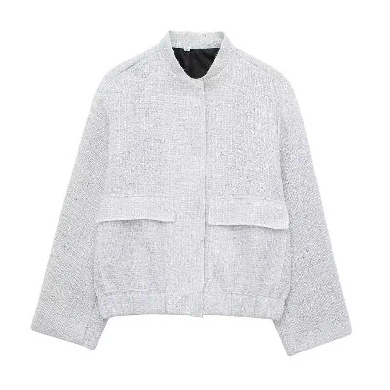 

Casual Faionable Beaded Outerwear for Women Autumn 2023 Versatile Slimming ort Coat Commute Sle Loose Fit Other Material
