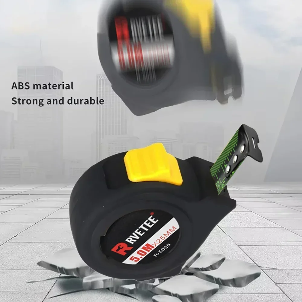 High Precision 5M Ruler Self-Locking Tape Measure with Fluorescent Metric English Drop-proof Retractable for Work Home Man Gift