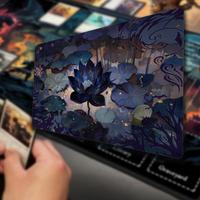 Blue flower Mouse Pad Office Mouse Pad with Wrist Support Games Desk Mat for MTG tcg,Non-Slip desk mat,Gaming Mouse pads.playmat