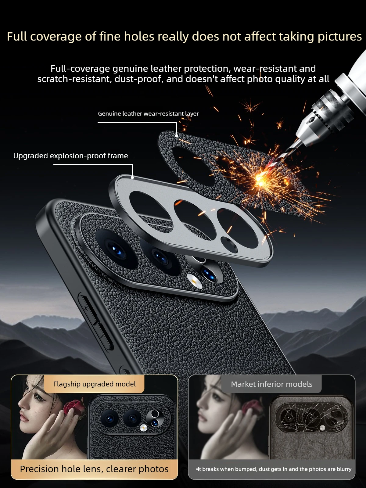 حافظة هاتف من الجلد الطبيعي لهاتف Honor500 Pro حافظة Honor 500 عدسة حماية كاملة رفيعة للغاية مضادة للسقوط حافظة هاتف عمل غير لامعة