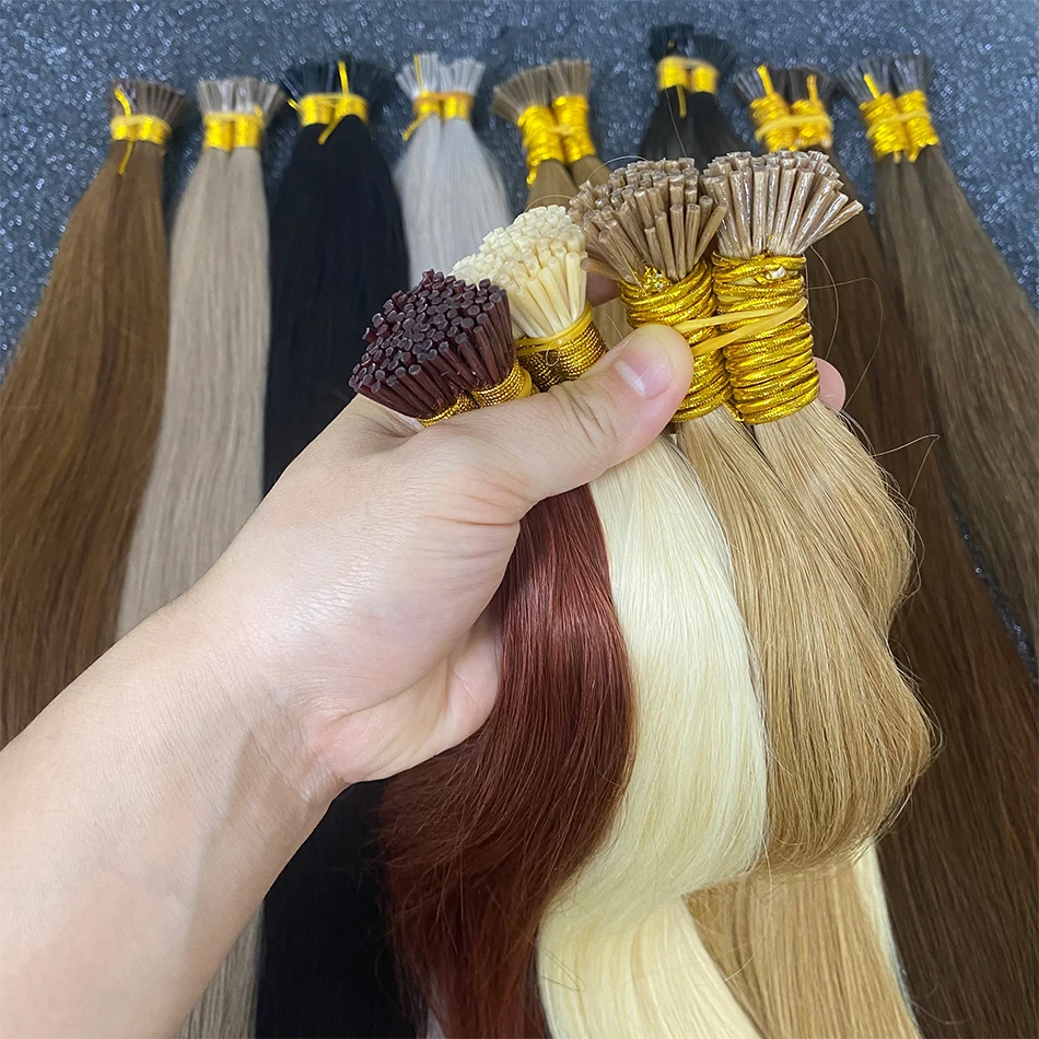 

Straight I Tip Hair K Tip Natural Bundles 1g/Strand Original Real Highlight Extensión De Cabello Humano Braiding Pelucas De Muje