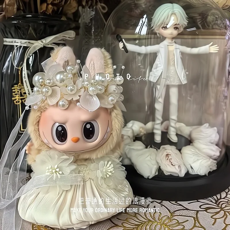 ラビュブのウェディングドレススカート、第一世代と第二世代のラビュブ用、座り姿のビニール人形、ブラインドボックスペンダント、ベビー服