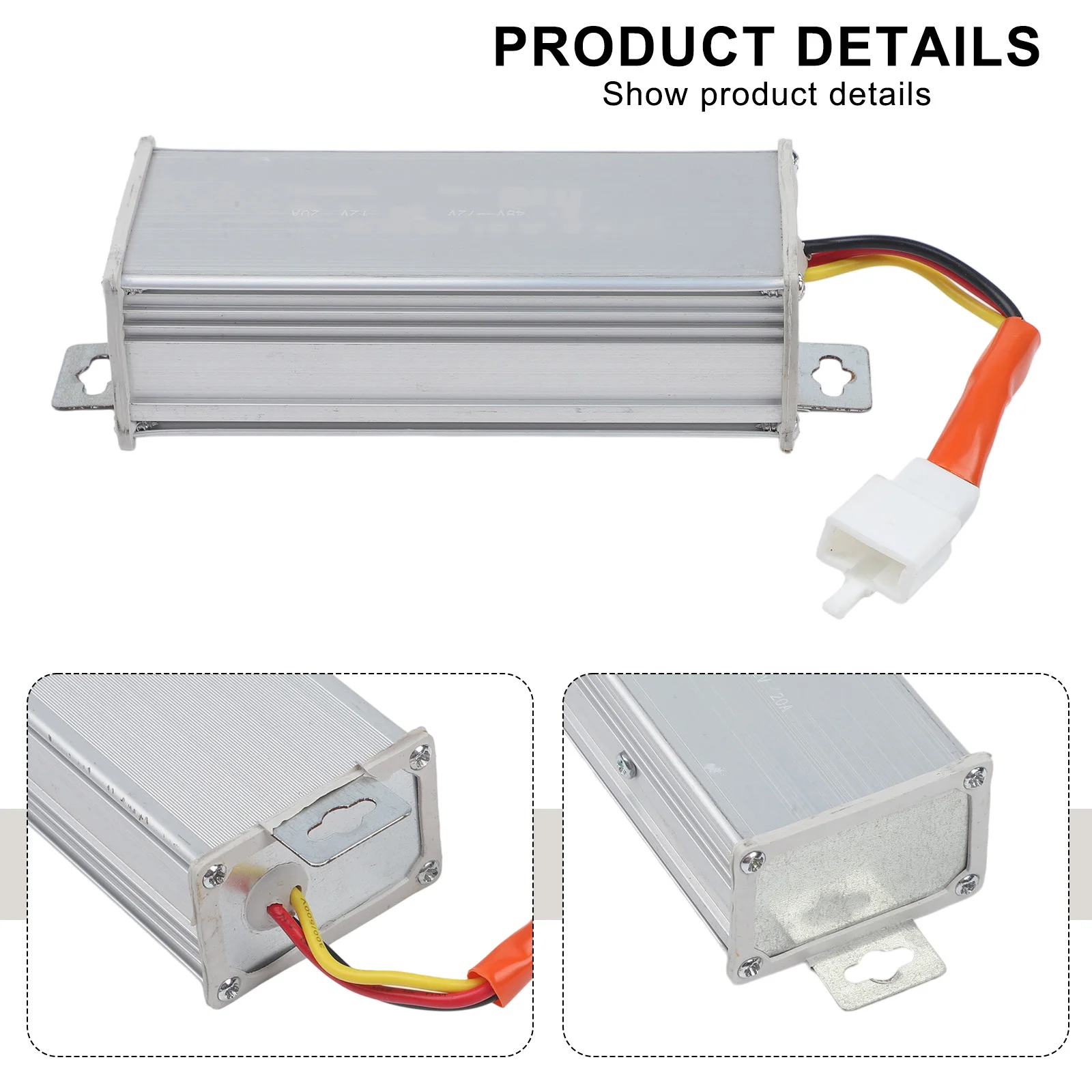 Transformer Ebike Converter 12V 10A 20A Output Short Circuit Protection 9*5.1*3.3 Cm Metal Over-current Protection
