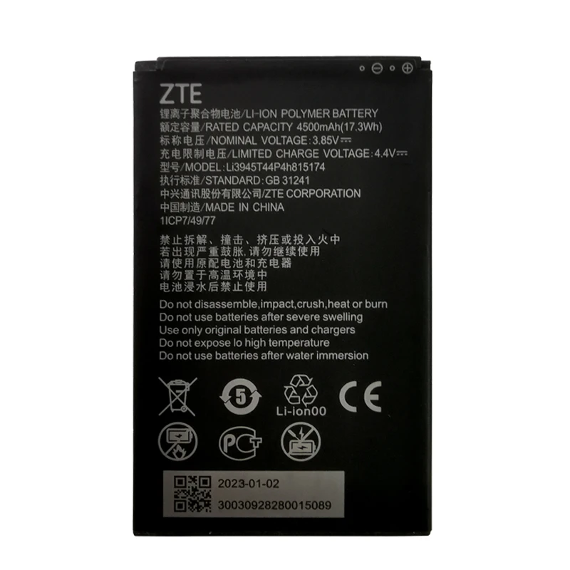 2023 years 100% Original New 4500mAh Li3945T44P4h815174 Battery For ZTE MU5001 wifi6 5G portable wifi wireless router Batteries