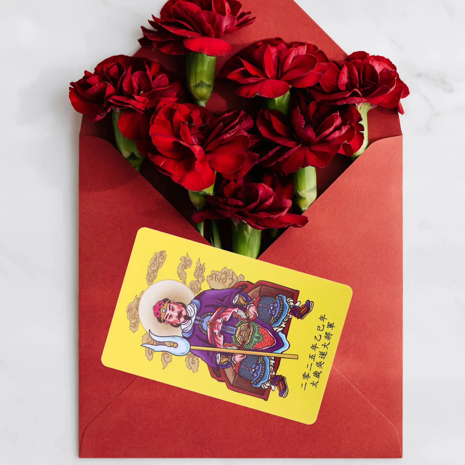 

10pcs Taisui Card 2025 Year Of The Snake Feng Shui Amulet Traditional Home Decor Chinese New Year Amulet Good Fortune Charm