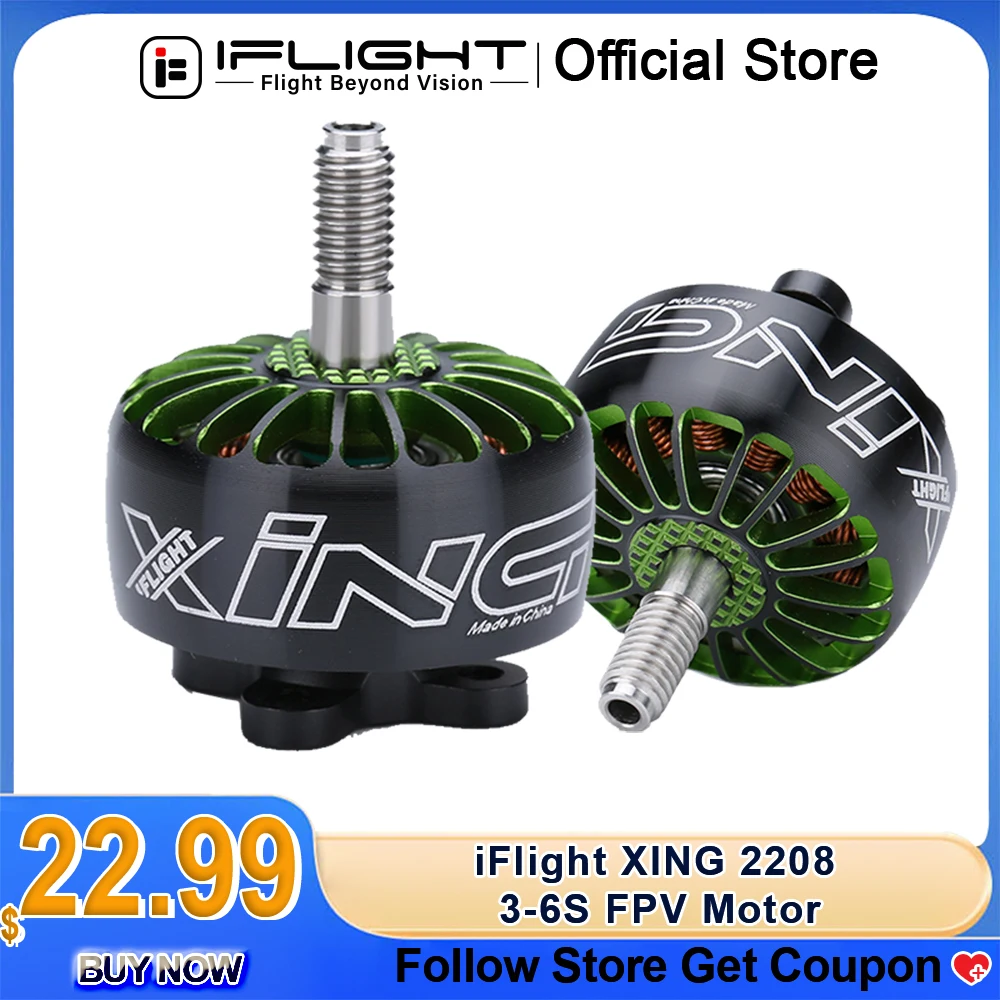 IFlight XING 2208 1800KV فرش السيارات 3-6S ث/5 مللي متر سبائك التيتانيوم رمح ل 5-6 بوصة الإطار المروحة FPV سباق الطائرة بدون طيار