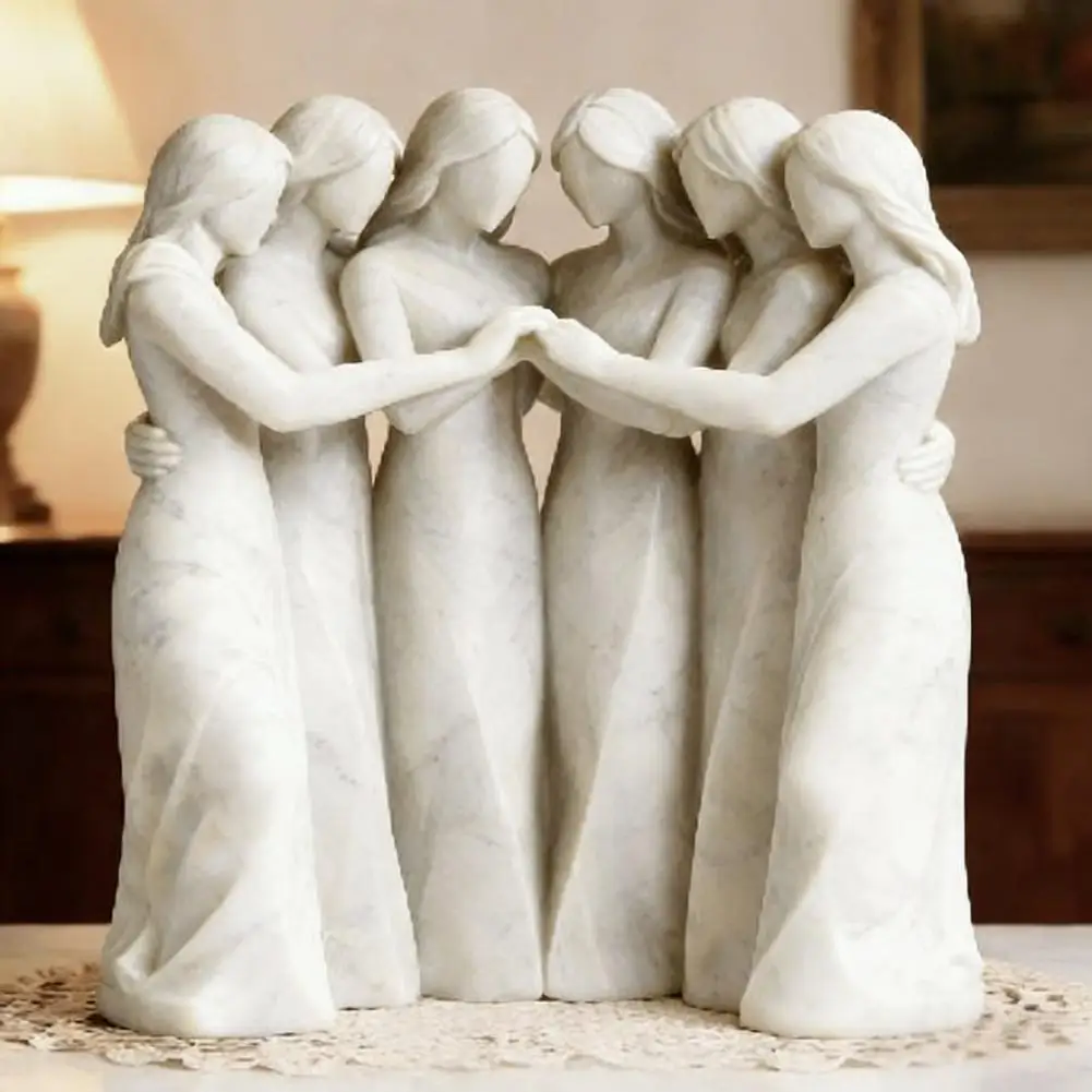 Sisterhood-Skulptur, handgeschnitzte Schwesternfigur, Kunstharz-Skulptur, Freundschaftsgeschenk für Freunde, Familie, Heimdekoration für Schwestern, Mütter
