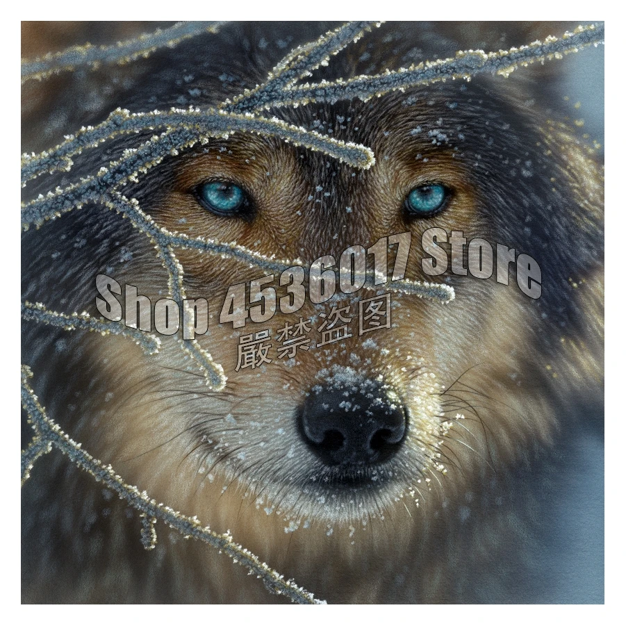 

Fire Within Ice Diamond Embroidery DIY Diamond Paintings Cross Stitch Wolves Winter Rhinestones Pattern Full Diamonds Mosaic